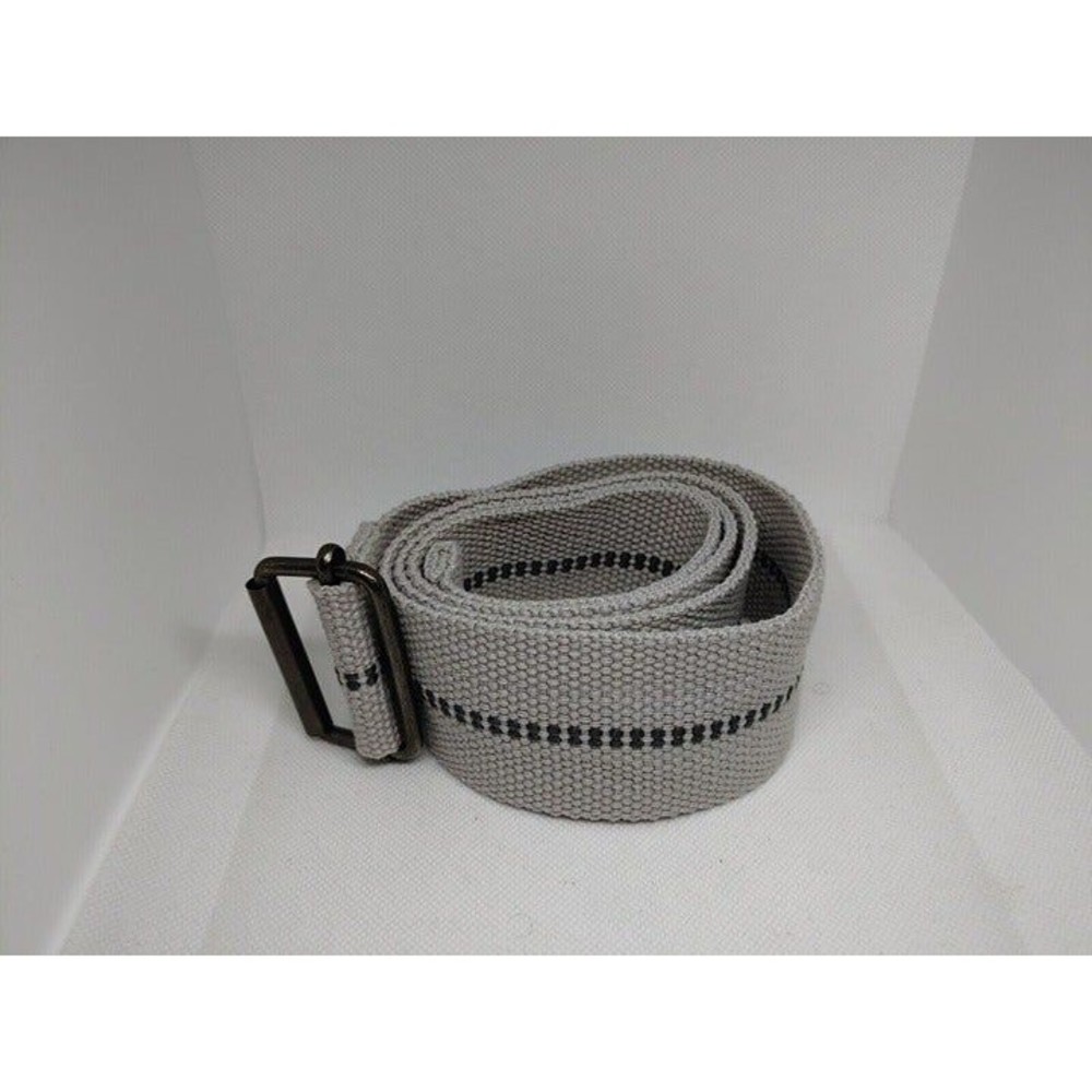 Adjustable Canvas Military Web Belt Metal Buckle Men Women Size 32” - Silver/bla